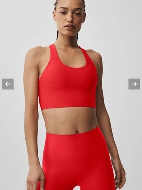Alo Airlift High-Waist Sleek Top Red Women's Seamless Sports